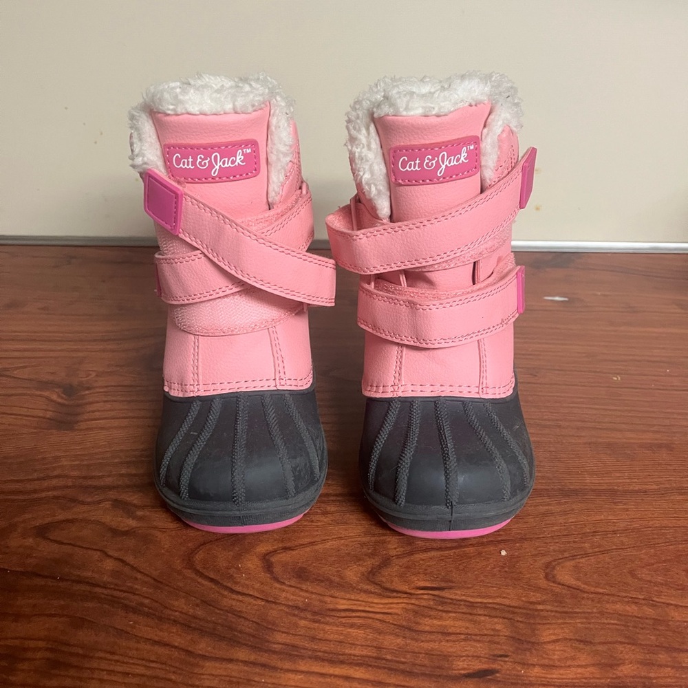 Cat & Jack Pink and White Kids Winter Boots